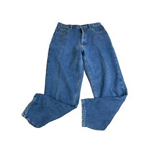 Eddie Bauer‎ Jeans Womens 12 (30x27.5) Blue Straight Petite Flannel Lined Denim